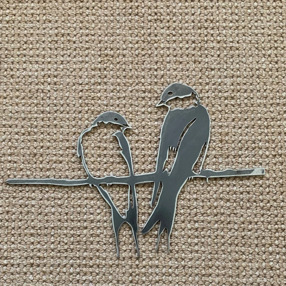 Chic Silver Bird Perch Ornament